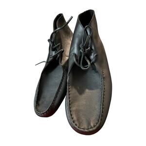 Stefano Pilati Black Leather Moccasin Chukka Boots
Size 42 (9)  NWOT